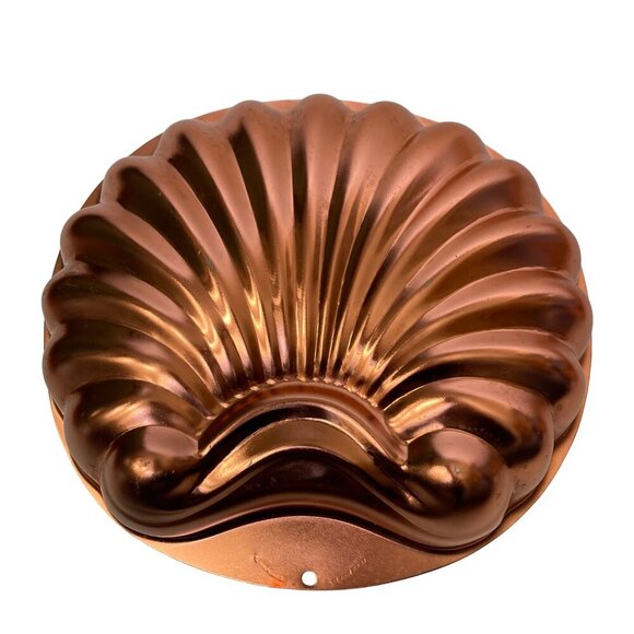 VTG Wear Ever Copper Shell Jello Mold 6 Cup 2980 Farmhouse Coastal Wall Decor - Picture 1 of 5